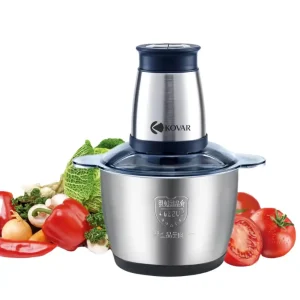 KOVAR Stainless Steel Electric Food Chopper 800W Dual Speed 3L SS Bowl 600ml Capacity