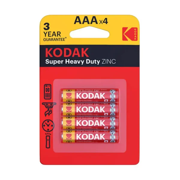 Kodak Super Heavy Duty AAA 1.5V Zinc Battery- Pack of 4 Pcs