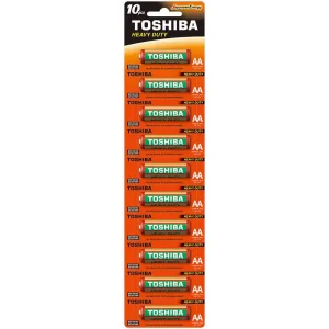 Toshiba Heavy Duty AA Carbon Zinc R6 1.5V Battery, Pack of 10 pcs