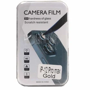3pcs Tempered Camera Lens Glass Protector Compatible for Iphone 12 Pro Max- Golden