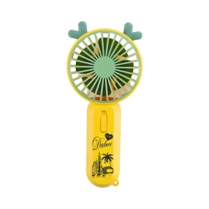 Mini Handheld Fan USB Rechargeable Mini Fan Outdoor Travel Fan- Yellow