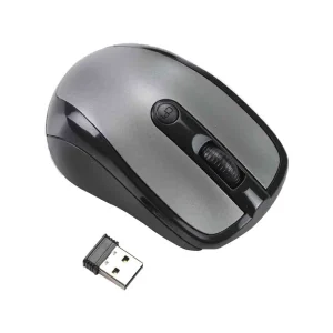 Digital PC Mouse, Wireless Mouse with USB Receiver, Gray and Black- 2.4Ghz