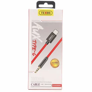 Texos Plug and Play Aux Cable, Audio Adapter 3.5mm To Type C, TX-AUX005 1000mm- Black