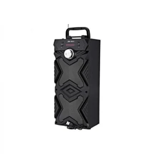 Hifi Wireless Rechargeable Bluetooth Speaker For Karaoke With LED Lights- Black
