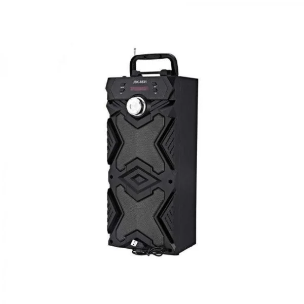 Hifi Wireless Rechargeable Bluetooth Speaker For Karaoke With LED Lights- Black