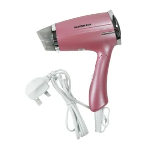 Olsenmark Mini Hair Dryer with Foldable Handle and Power 1400W- Pink
