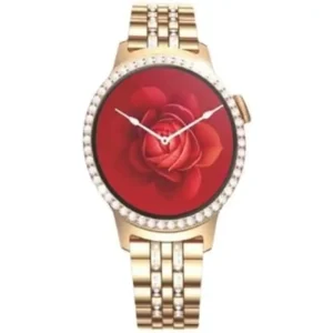 Telzeal LOLA5 Round Ladies Smart Watch with 2 Pair Strap Bracelet and Wireless Charger (Gold)