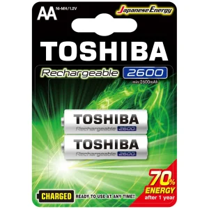 Toshiba Rechargeable Battery Cell AA  Size- 2600 mAh- 2pcs