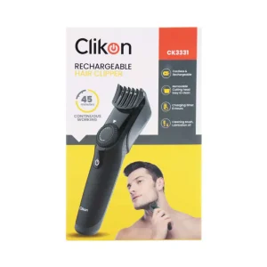Clikon Cordless and Rechargeable Hair Clipper with Detachable Comb- CK3331