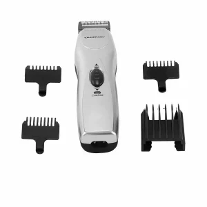 Olsenmark Rechargeable Hair and Beard Trimmer LED Indicator Light with 5 Position attachment comb- Silver