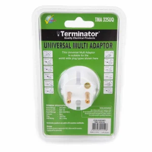 Terminator Quality Electrical Products Universal Multi Adaptor, Ac 110-240V, 50 or 60Hz, 150mA