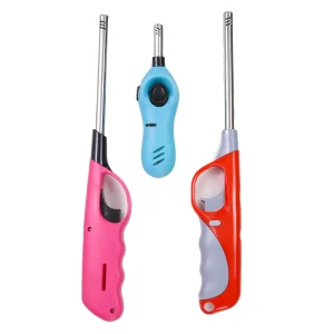 Super Quality Gas Ignition Lighter with Butane Cartridge, Pack of 2 Lighters and 1 Cartridge- Red, Pink, Blue