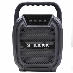 BT Speaker BT-6117 Super Bass Wireless Speaker Tube Shaped Speaker X-Bass 6.5inch- Black
