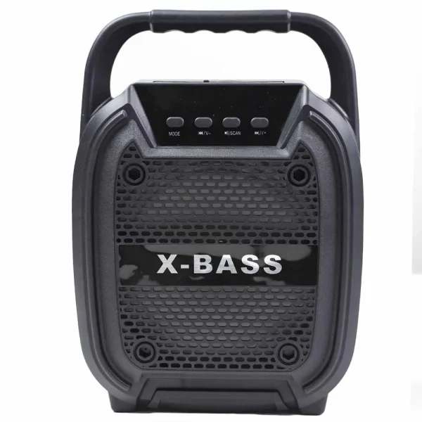 BT Speaker BT-6117 Super Bass Wireless Speaker Tube Shaped Speaker X-Bass 6.5inch- Black