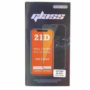 21D Full Cover 10H Hardness Tempered Glass, Shock Resistant, Anti Scratch, Screen Protector- Note9S