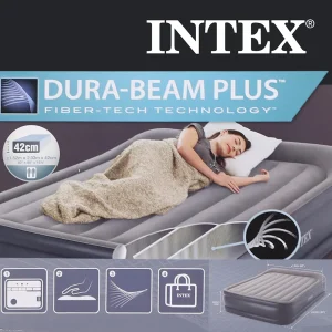 Intex Dura Beam Standard Airbed 60 x 80 x 16.5inch- Grey