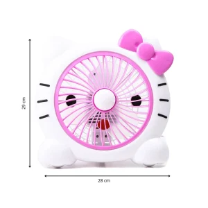 Mini Fan Cool Quite Summer, Strong Wind Desktop Table Fan- White and Pink