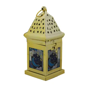 Morroco LED Lantern With Oud Incense Bakhroor Burner, Modern Decor Lamp- Golden