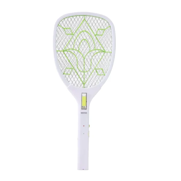 Krypton Mosquito Swatter, Rechargeable Handheld Mosquito Killer Racket- White and Green