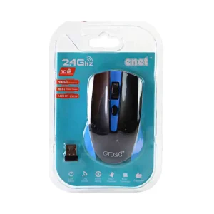 Enet 10 M Wireless Mouse, 2.4 Ghz with USB Mini Receiver Mouse, 1600 DPI Sensor for Pc, Mac, Laptop- Black and Blue