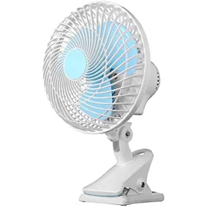 Portable Mini Electric Fan Table Fan With Clip EJ-80326- White And Blue