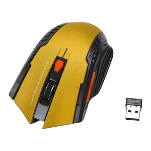 Comfortable Design 2.4Ghz Wireless Mouse with USB Receiver - Brown and Black
