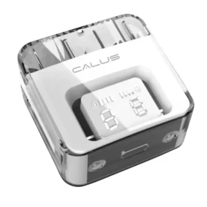 Calus BT33 Wireless in-Ear Bluetooth Airpods with Charging Case Built-in Microphone HiFi Pro Sound Quality Enhanced Noise Cancellation Extra Long Working Time Waterproof Headset- White