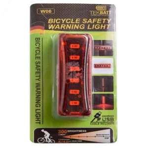 Tekbatt Bicycle Safety Warning Light- Red