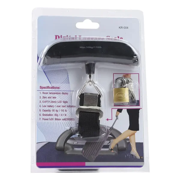 Digital Luggage Scale, Multi-functional Weight Measuring Scale, Capacity 50kg - Black & Silver