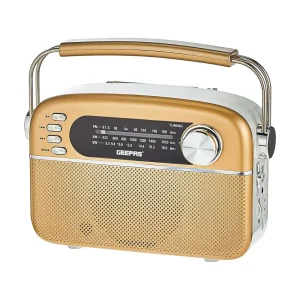 Geepas GR13015 Rechargeable Radio With Bluetooth 3-Band Radio- Golden