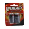 Eveready Super Heavy Duty Batteries, C Size Carbon Zinc Batteries- Pack of 2