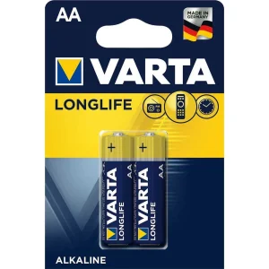 Varta Longlife AA Battery Cells, Pack of 2- Yellow and Blue