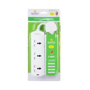 Samra Plus 3 Way Extension Cord with 1.5 Mtr Cable- White