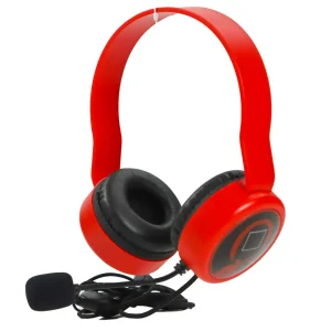 Foldable Wireless Extra Bass Bluetooth Ear Headphones- Red