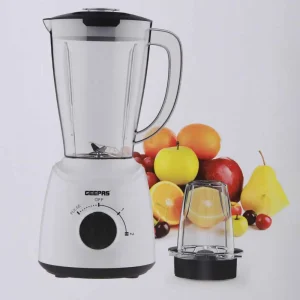 Geepas 2in1 Blender Multifunctional Stainless Steel Blades with 400W GSB44027- White