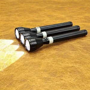 Geepas Rechargeable LED Flashlight, Pack of 3- Black (GFL4658N)