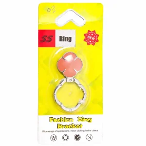 Fashion Ring Mobile Phone Sticky Bracket- Coral