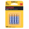 Kodak Max Super Alkaline Battery AAA 1.5V Battery Pack of 4pcs