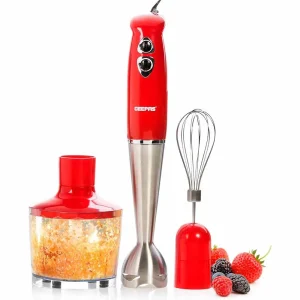 Geepas Multifunctional 3 in 1 Hand Blender for Kitchen use- Red