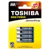 Toshiba High Power Alkaline AAA 1.5V Battery, +25% Power Up Energy, Pack of 4 pcs