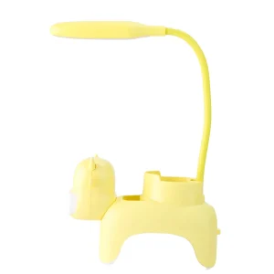 Multi-Function Touch Switch USB Charging Table Lamp with Phone Holder and Pen Holder Warm White Led Light- Yellow and White