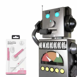 Kin Perfect Sound Quality Headphone, Stereo Headphone, Travel Earphone with Metal Shell, K98- White and Pink
