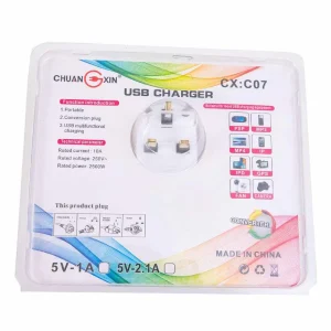 Portable Conversion Plug with 2 USB Chargers- Yellow