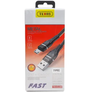 Texos Data Cable Environmentally Nylon Wire, Soft and Flexible, Tensil, Bending Durable Design, High Speed Transmission Fast Charging