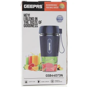 Geepas Rechargeable Portable Juicer, Hand Carrying Fruit Mixer and Juicer with Portable USB Cable