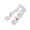 Terminator 13A Safety Shutter Universal Power 3 Way Extension Socket With Travel Adapter- White