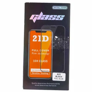 21D Full Cover 10H Hardness Tempered Glass, Shock Resistant, Anti Scratch, Screen Protector- A31