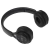 Wireless Bluetooth Foldable Headphones, Built-In Microphone, Hi-Fi Stereo, Soft Earmuffs and Wired Mode for PC, Cellphone with Charging Cable- Black
