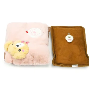 Hot Water Bottle with Soft Plush Premium Cover, No Leaks, Soft Hot Water Bottle