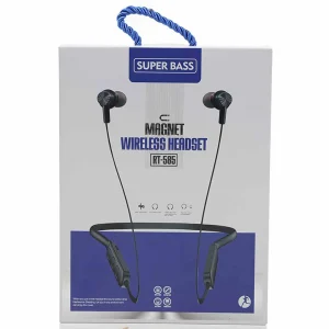 Magnet Wireless Headset, Super Bass Headphone Earphones, Quick Charge Bluetooth Headset- Black